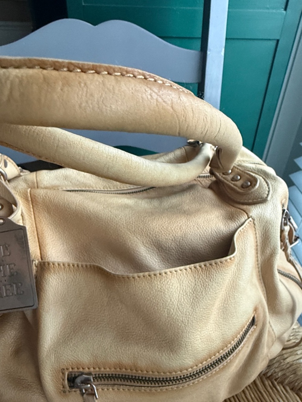 We The Free Emerson tote Italian straw Leather Hobo with Braided Accents - Picture 7 of 16